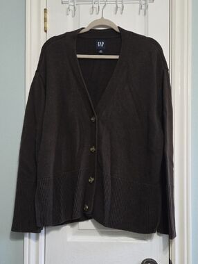 GAP Brown Knit Button Cardigan